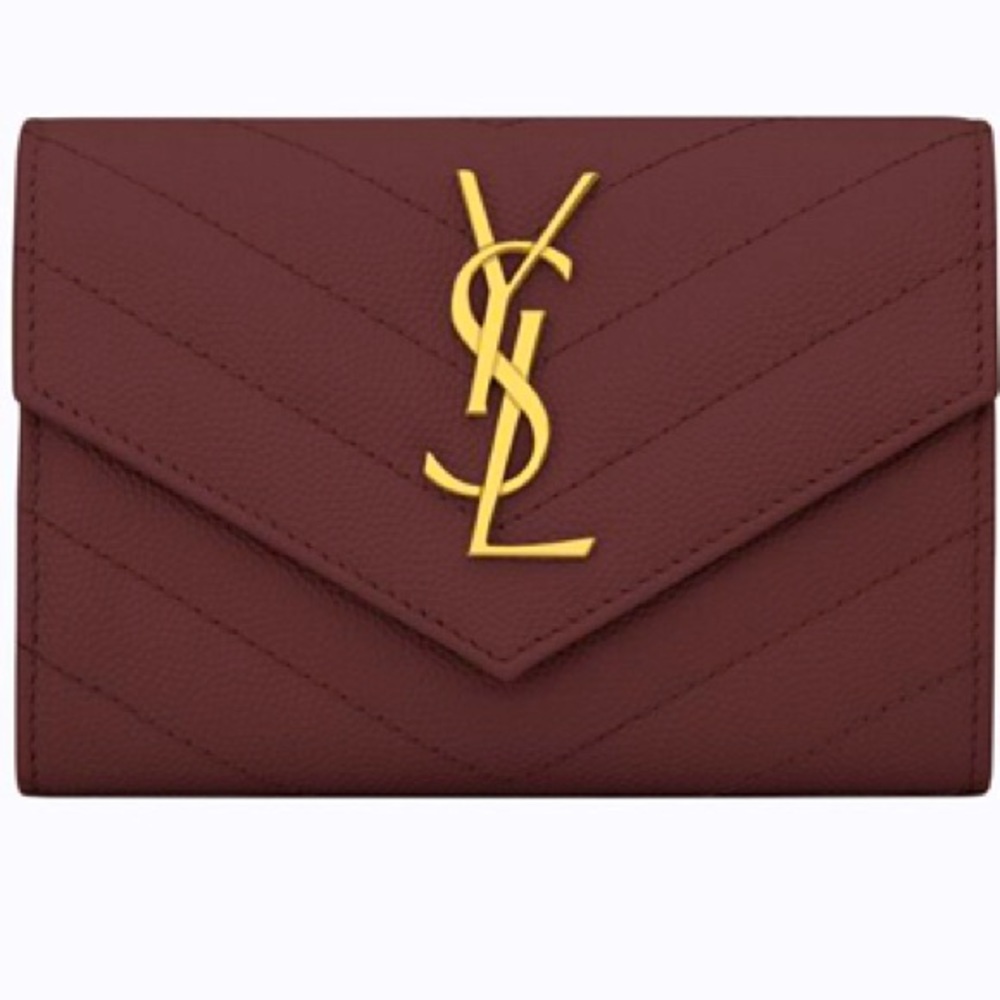 MONOGRAM SMALL ENVELOPE WALLET IN GRAIN DE POUDRE EMBOSSED LEATHER